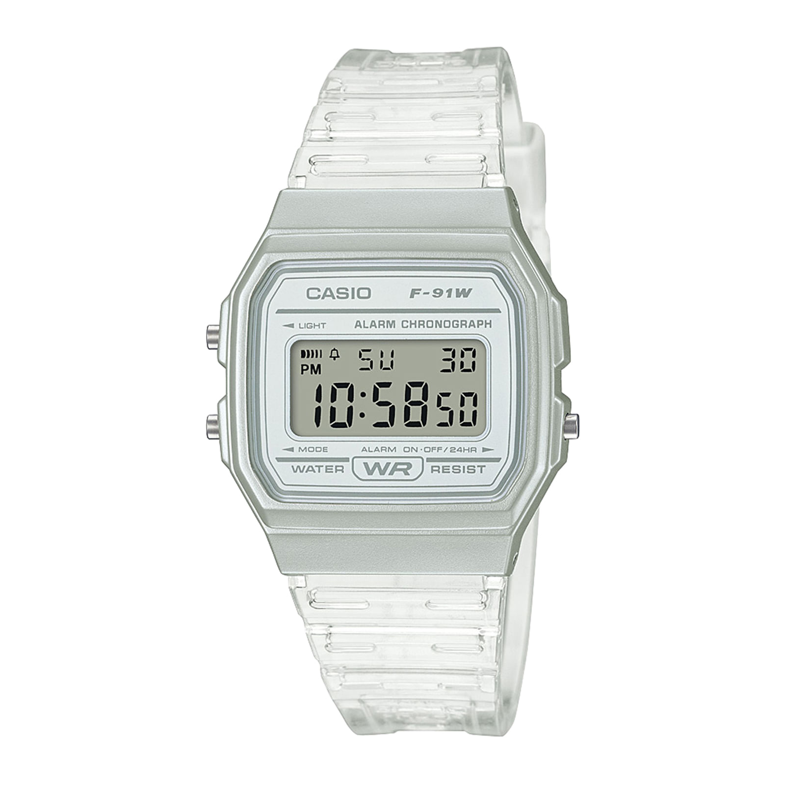 Reloj CASIO F-91WS-7D Resina Juvenil Blanco