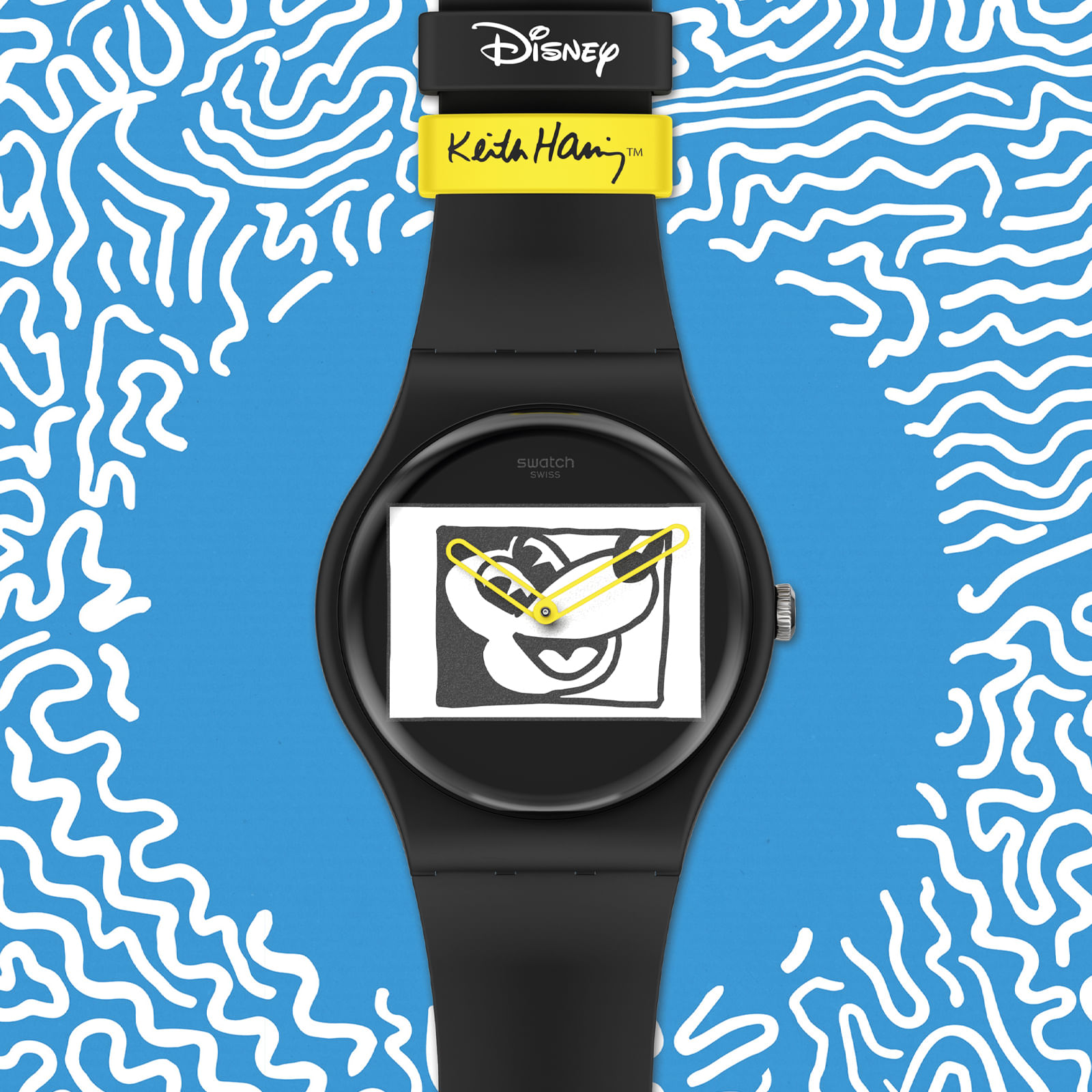 Reloj SWATCH MICKEY BLANC SUR NOIR SUOZ337 Negro