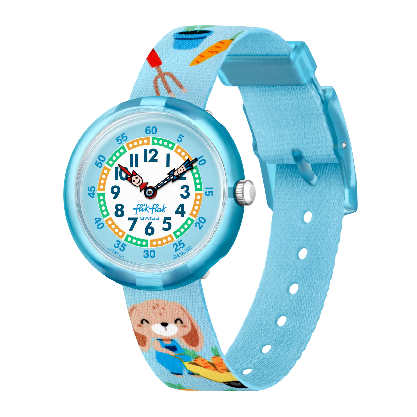 Reloj FLIK FLAK CARROT PARTY ZFBNP191 Niños Celeste