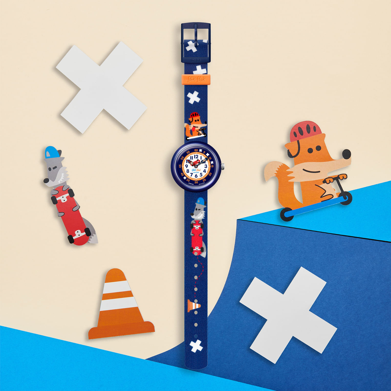 Reloj FLIK FLAK SK8FOX ZFBNP164 Niños Azul