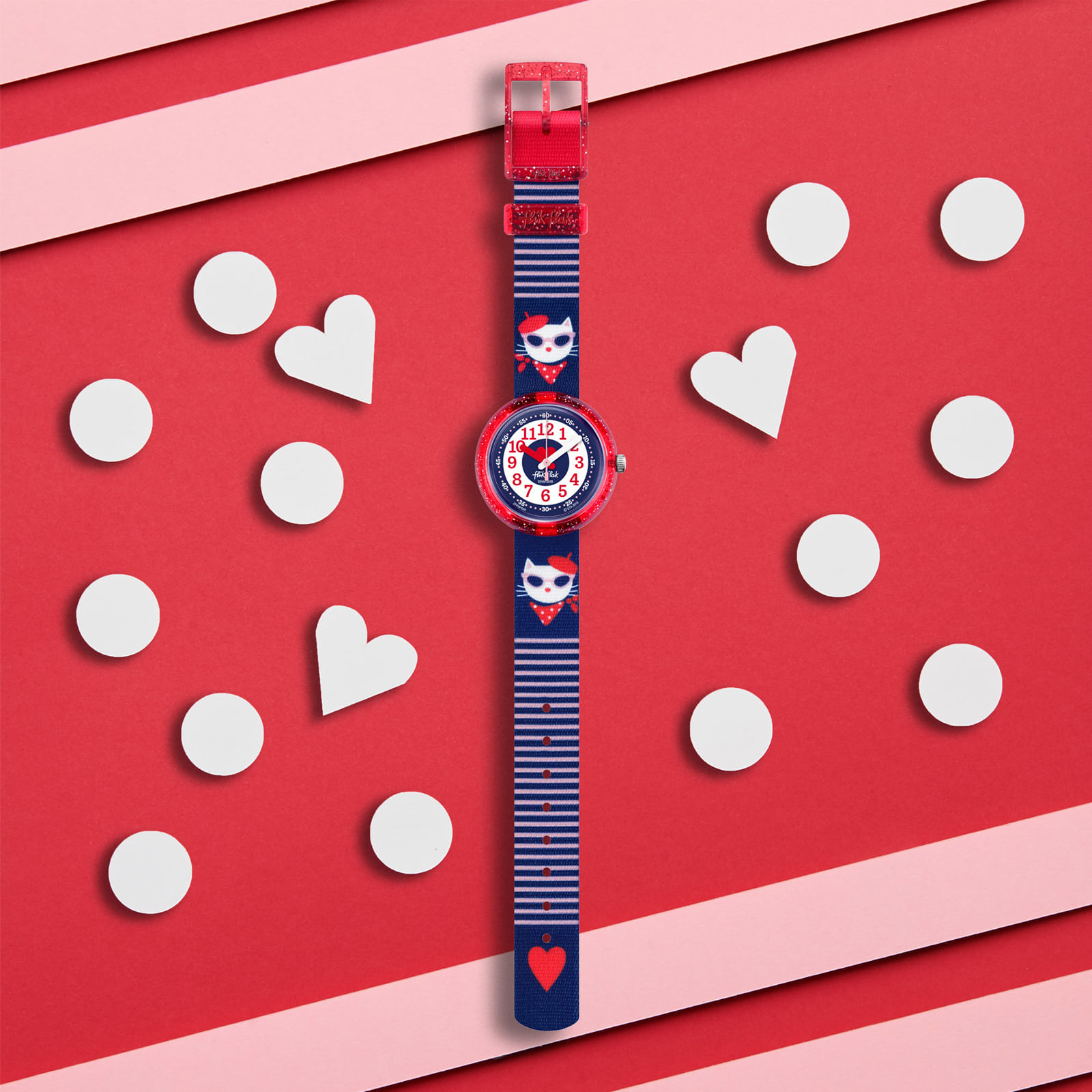 Reloj FLIK FLAK CATITUDE ZFPNP065 Niños Rojo